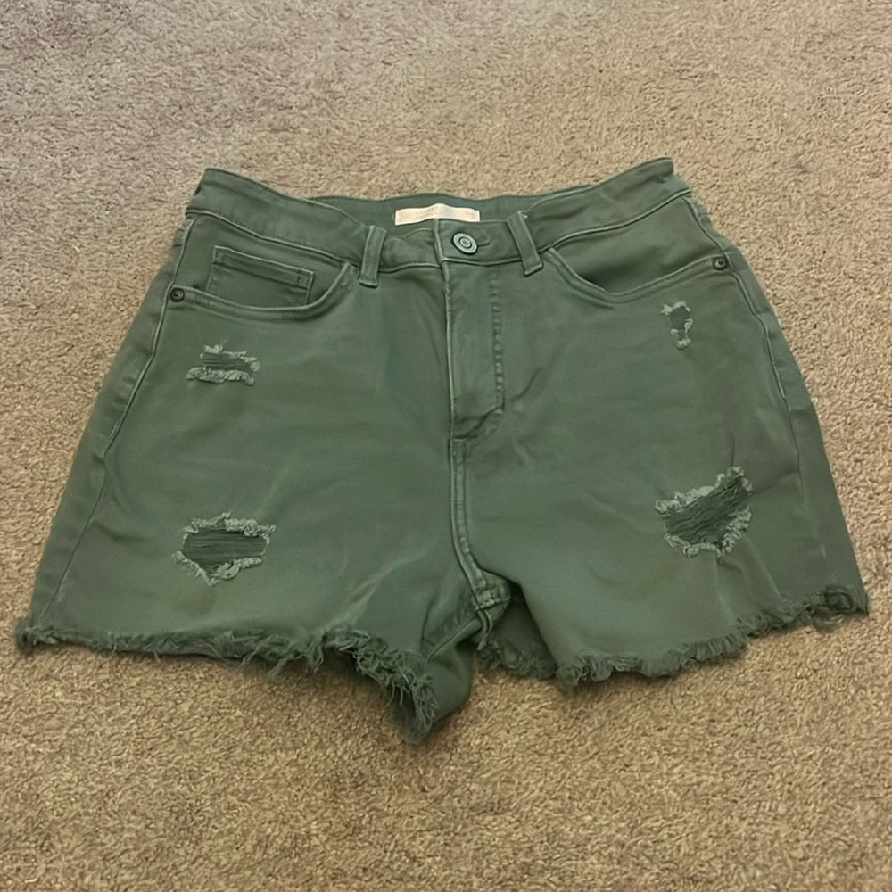 Green LC Distressed shorts
